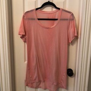 Pink/ Coral Lululemon see- through shirt